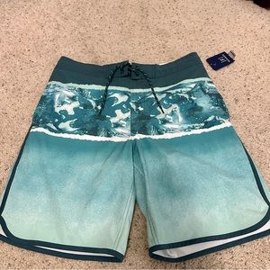 GEORGE Teal Blue Ocean Gradient Board Swim Shorts